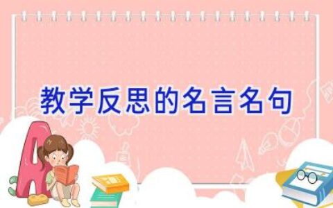 教学反思的名言名句