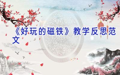 《好玩的磁铁》教学反思范文