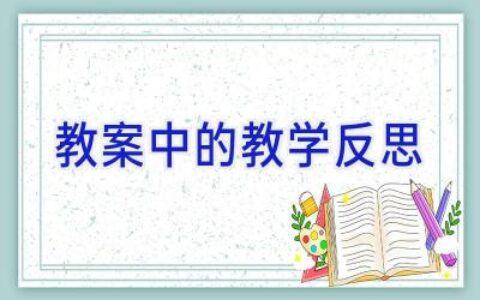 教案中的教学反思