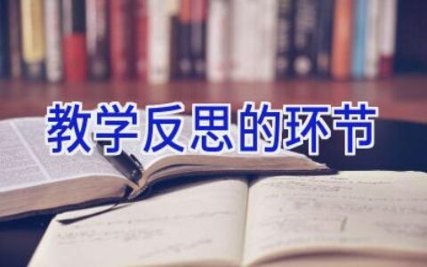 教学反思的环节