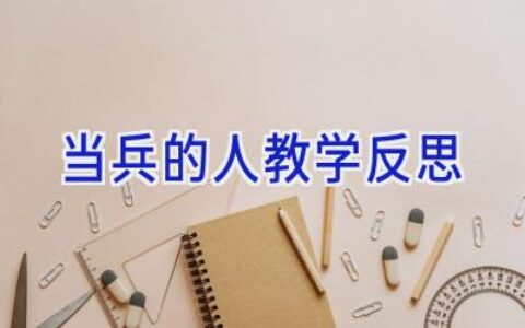 当兵的人教学反思