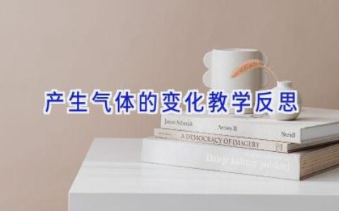 产生气体的变化教学反思