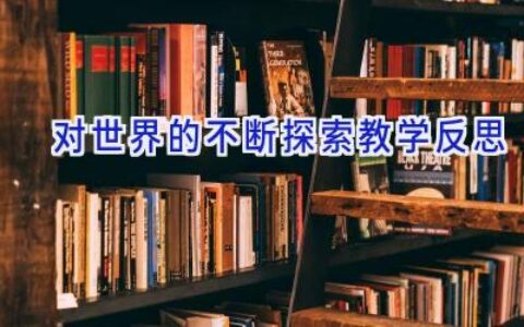 对世界的不断探索教学反思