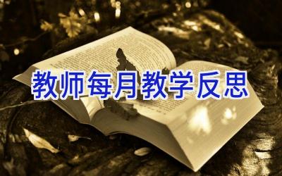 教师每月教学反思