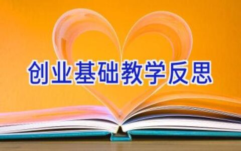 创业基础教学反思