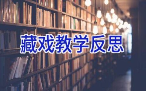 藏戏 教学反思