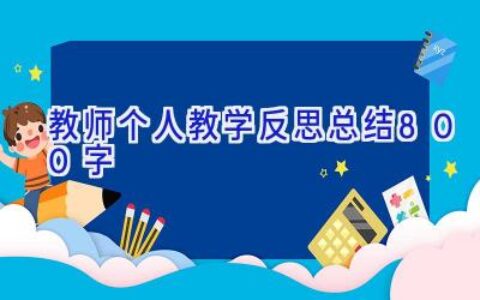 教师个人教学反思总结800字