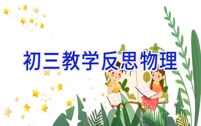 初三教学反思物理