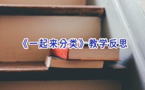 《一起来分类》教学反思