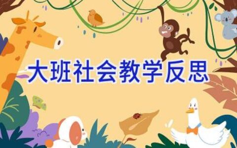 大班社会教学反思