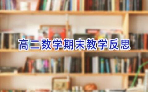 高二数学期末教学反思