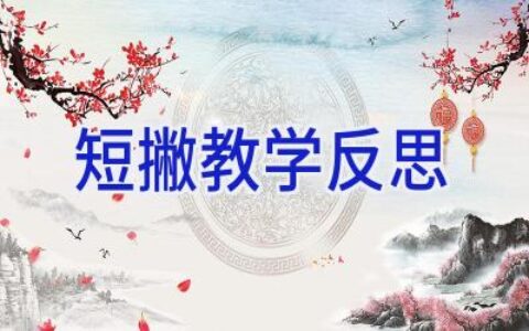 短撇教学反思