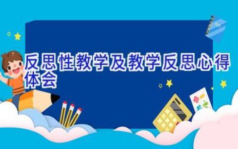 反思性教学及教学反思心得体会