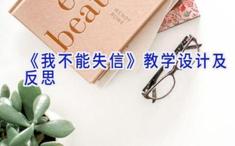 《我不能失信》教学设计及反思