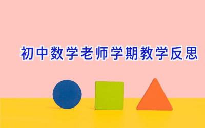初中数学老师学期教学反思