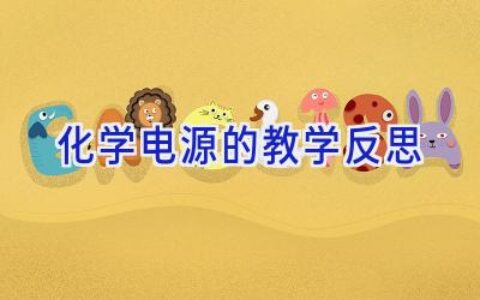 化学电源的教学反思