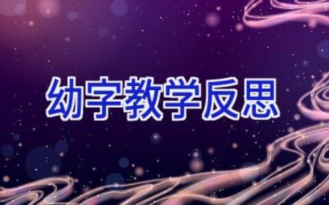 幼字教学反思