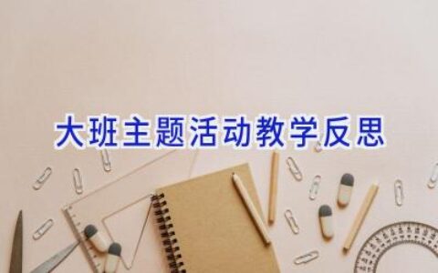 大班主题活动教学反思