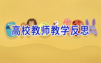 高校教师教学反思