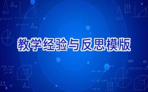 教学经验与反思模版