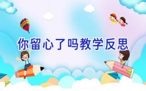 你留心了吗教学反思