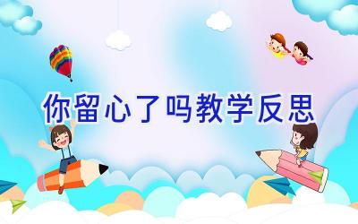 你留心了吗教学反思