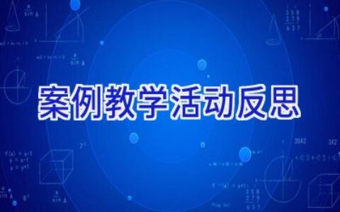 案例教学活动反思