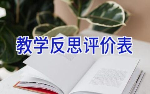 教学反思评价表