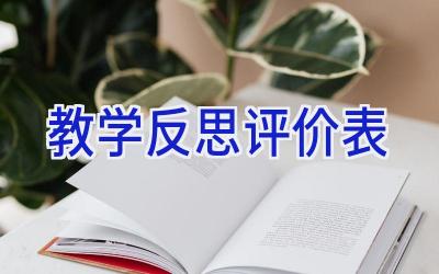 教学反思评价表