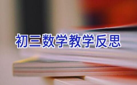 初三数学教学反思