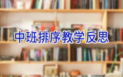 中班排序教学反思