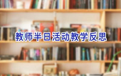教师半日活动教学反思
