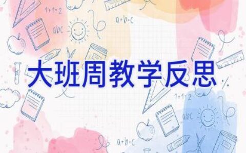 大班周教学反思