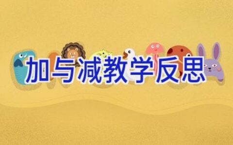 加与减教学反思