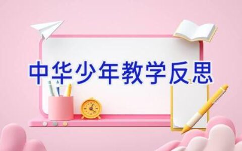 中华少年教学反思