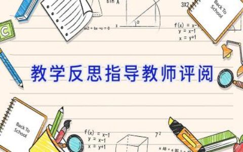 教学反思指导教师评阅
