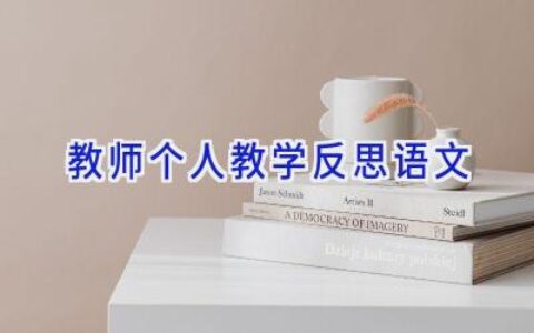 教师个人教学反思语文