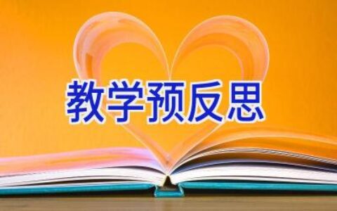 教学预反思