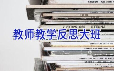教师教学反思大班