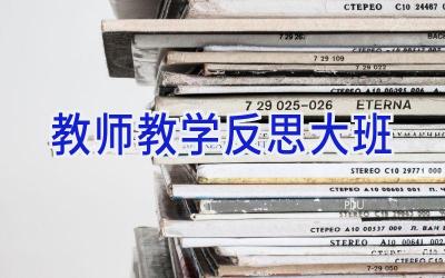 教师教学反思大班