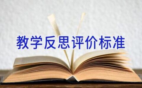 教学反思评价标准