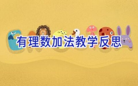 有理数加法教学反思