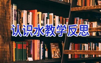 认识水教学反思