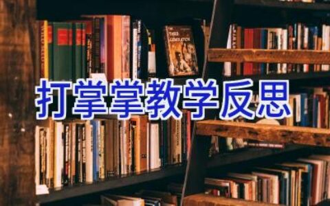 打掌掌教学反思