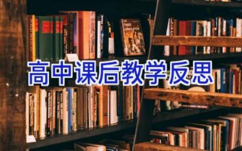 高中课后教学反思