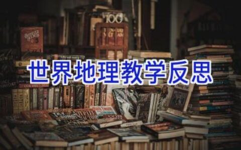 世界地理教学反思