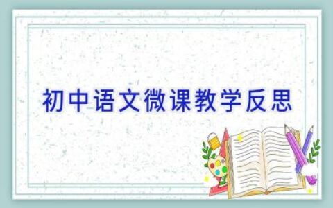 初中语文微课教学反思