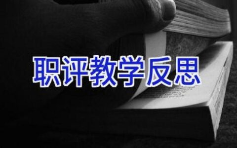 职评教学反思