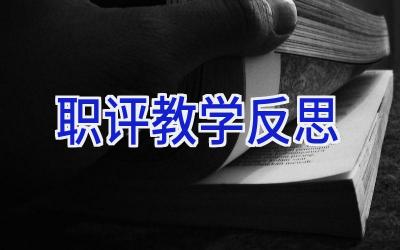 职评教学反思