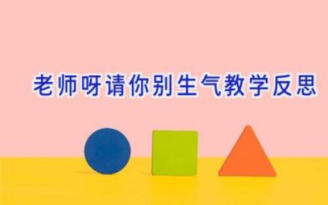 老师呀请你别生气教学反思